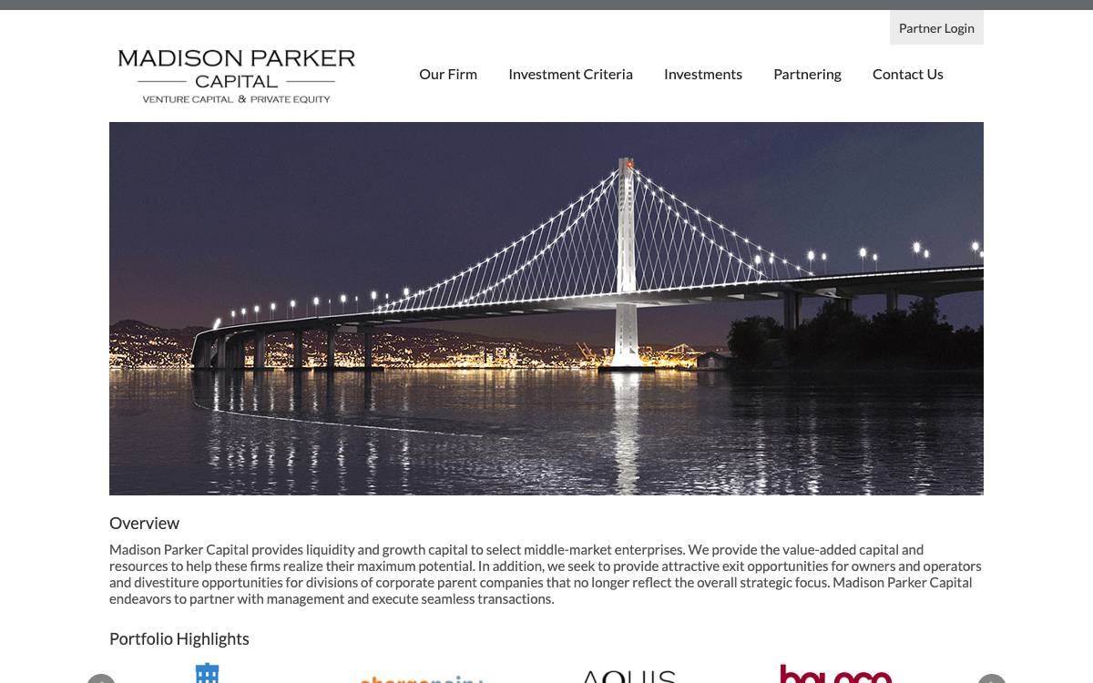 Madison Parker Capital website preview