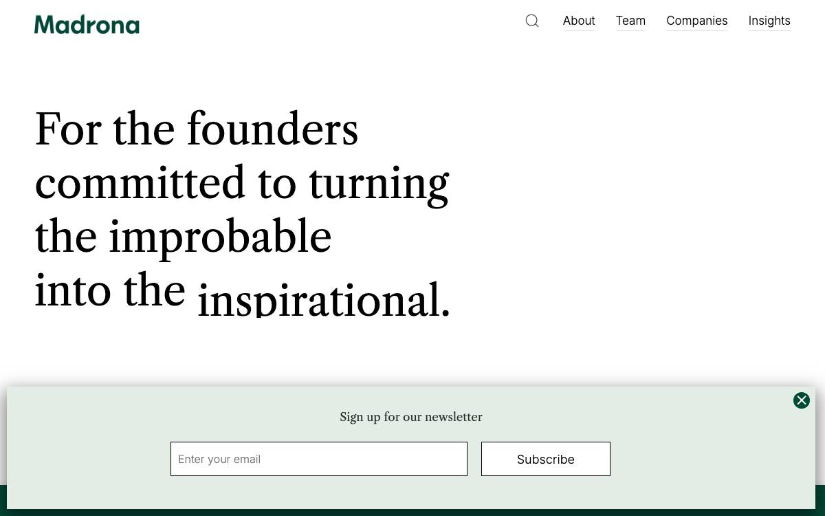 Madrona Venture Group website preview