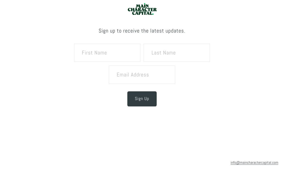 Main Character website preview