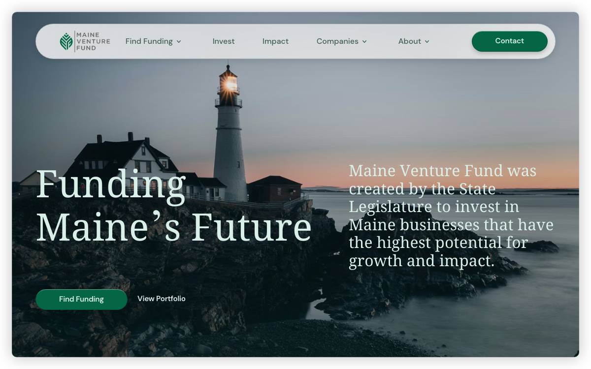 Maine Venture Fund website preview