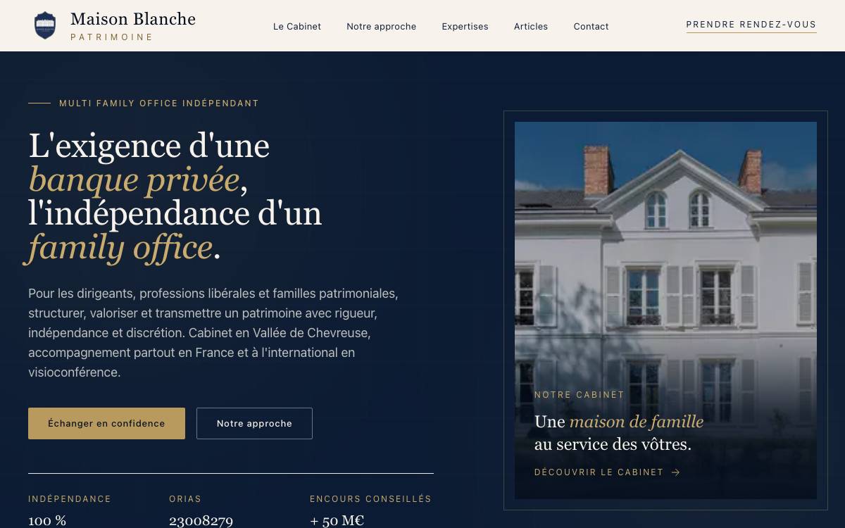 Maison Blanche Patrimoine website preview