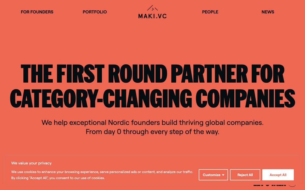 Maki.vc website preview