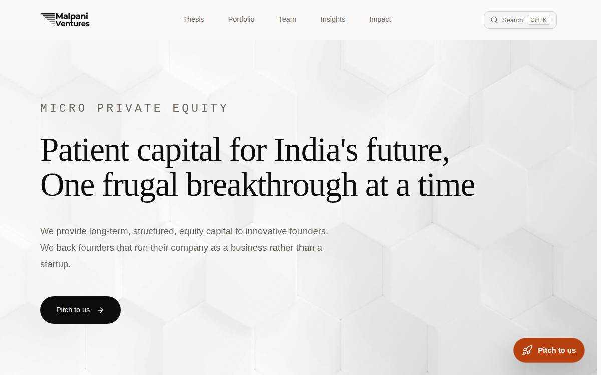 Malpani Ventures website preview