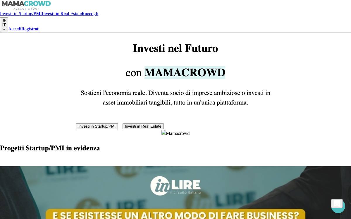 Mamacrowd website preview