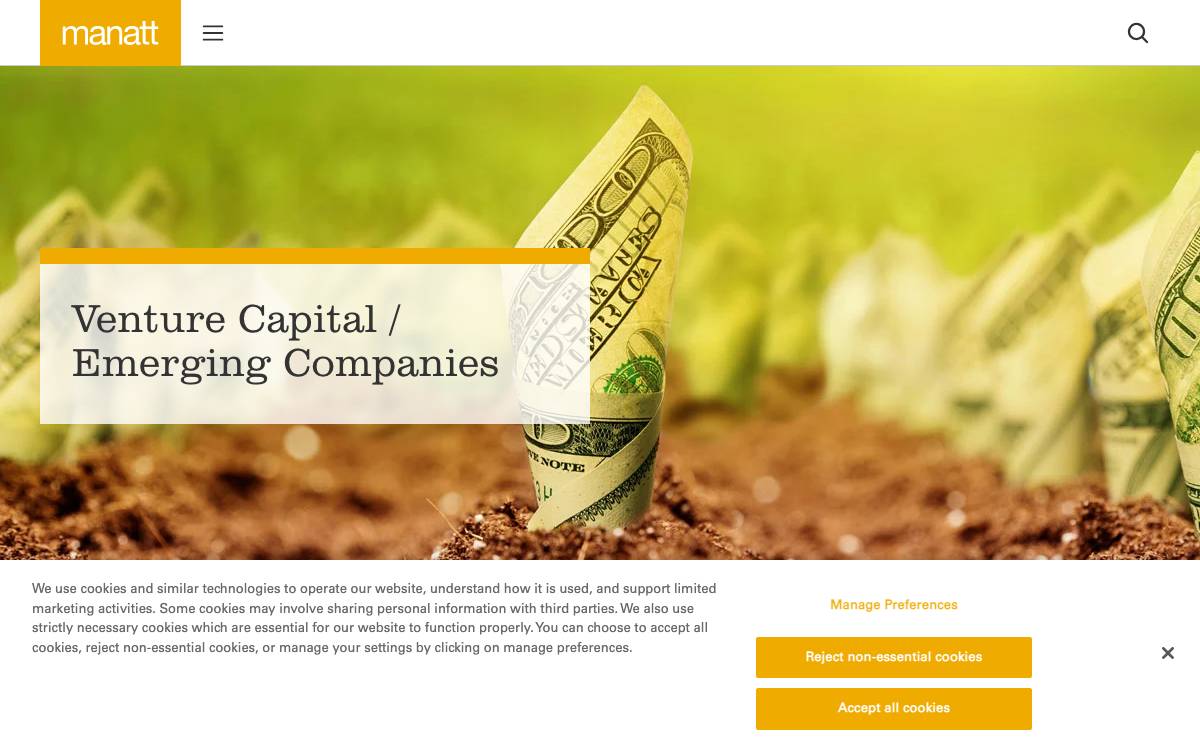 Manatt Venture Fund website preview