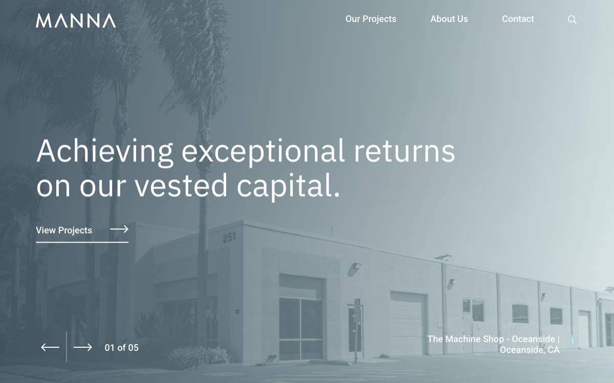 Manna Capital Partners website preview