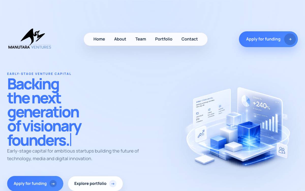 Manutara Ventures website preview
