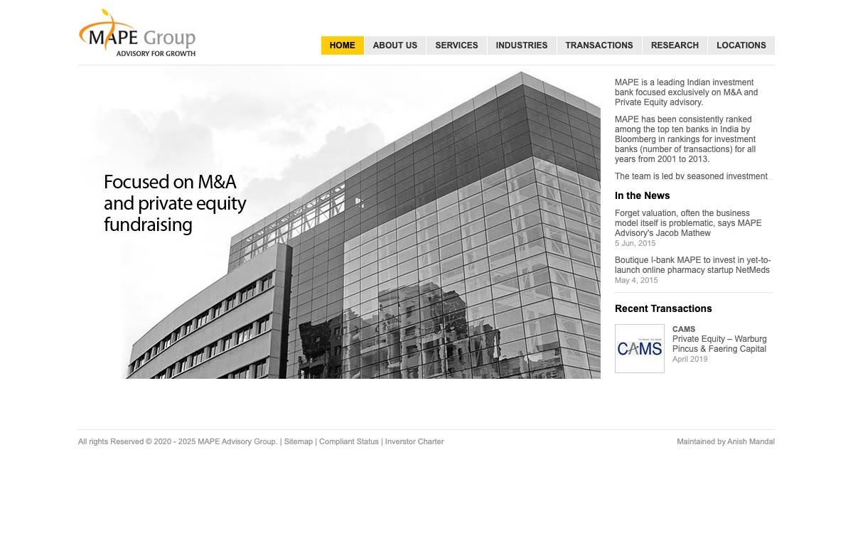 MAPE Advisory Group website preview