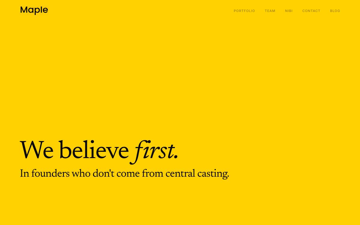 Maple VC website preview