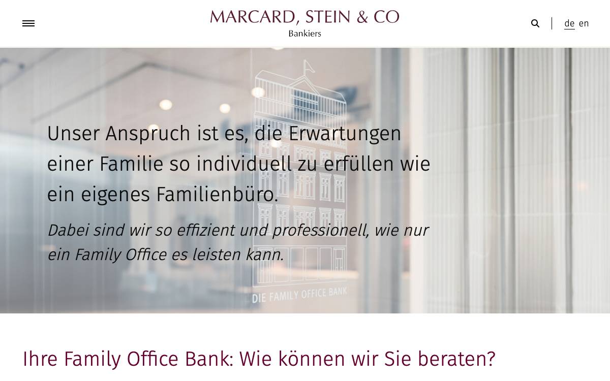 MARCARD, STEIN & CO AG website preview