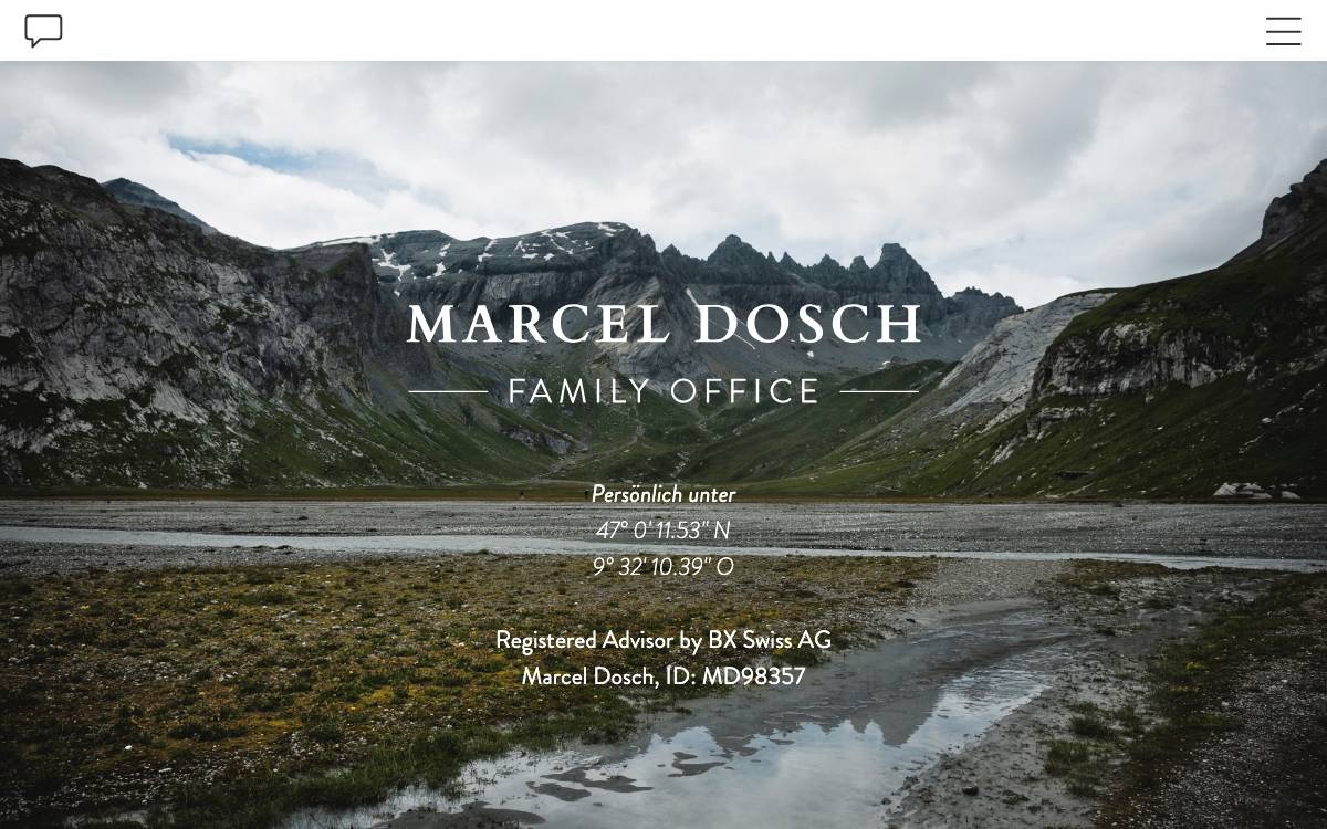 Marcel Dosch Family Office AG website preview