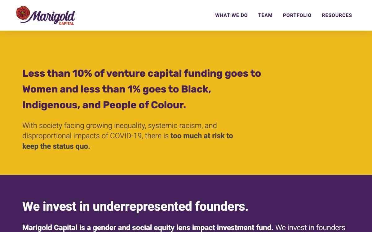 Marigold Capital website preview