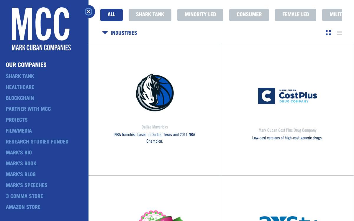 Mark Cuban Companies website preview