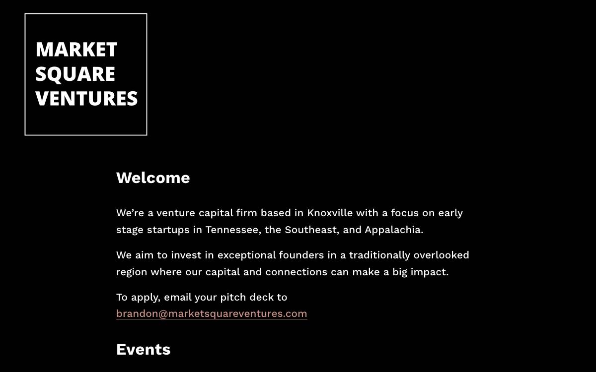 Market Square Ventures website preview