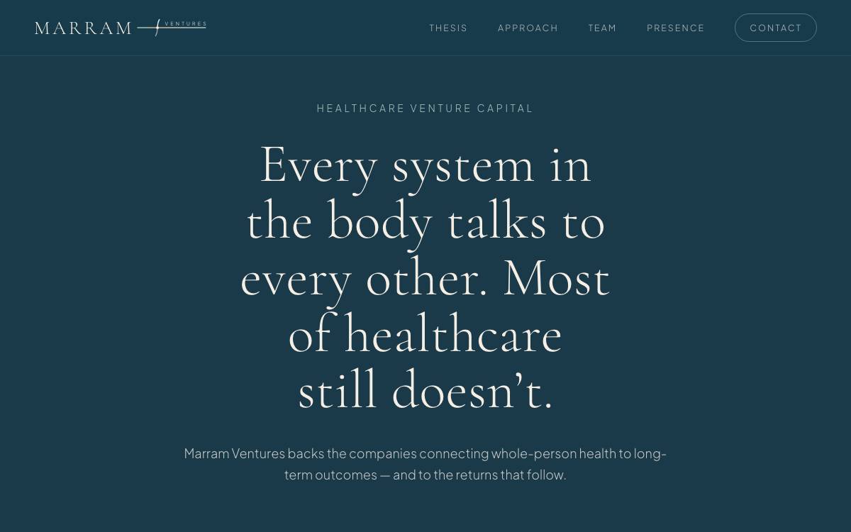 Marram Ventures website preview