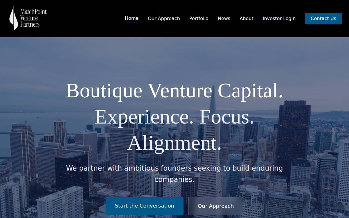 Matchpoint Venture Partners website preview