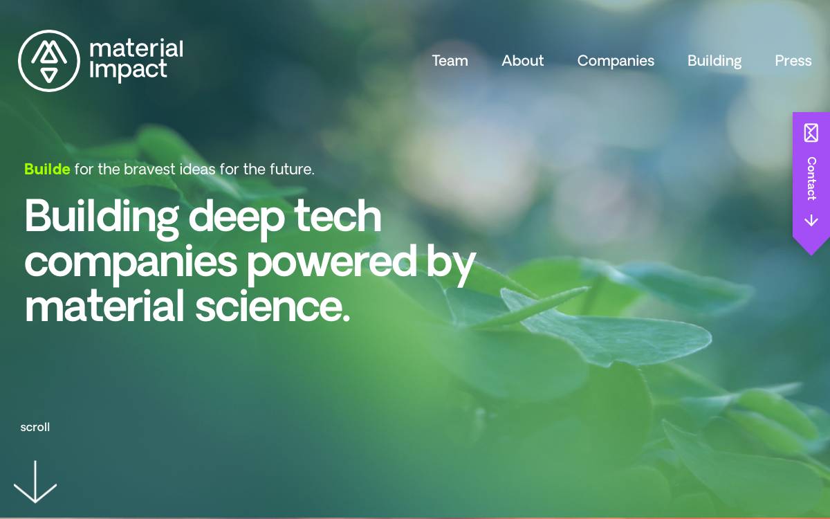 Material Impact website preview
