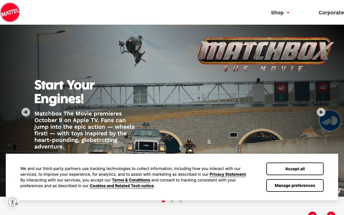 Mattel website preview