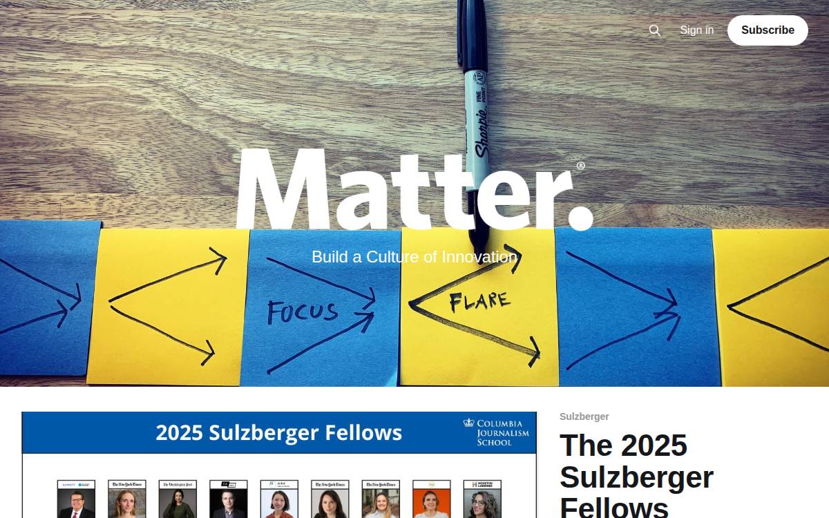 Matter Ventures website preview