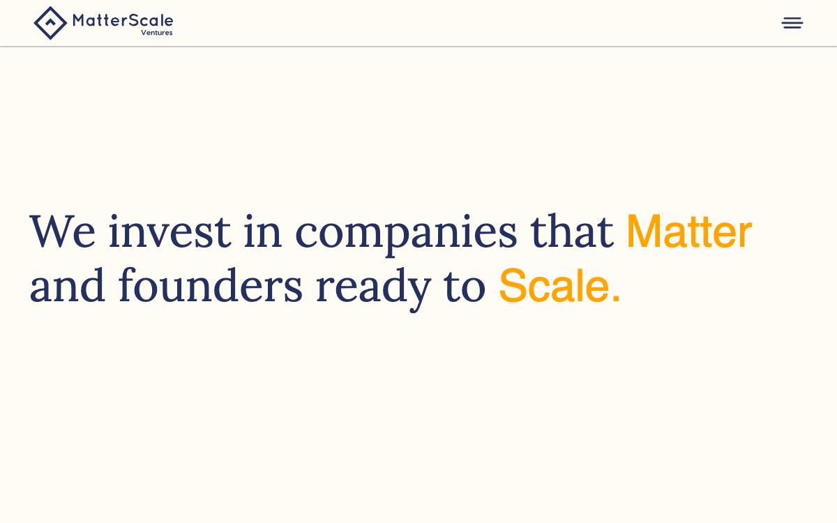 MatterScale Ventures website preview