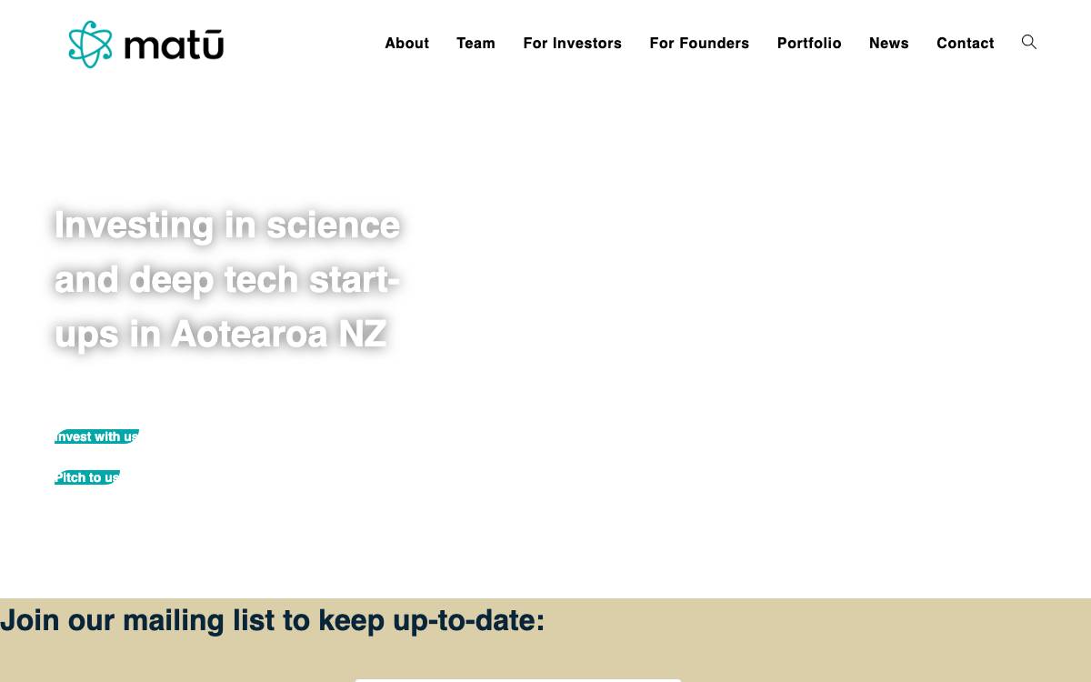 Matū website preview