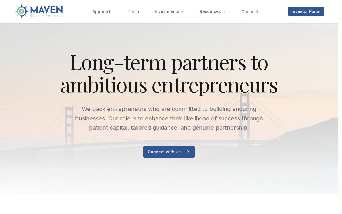 Maven Equity Partners website preview