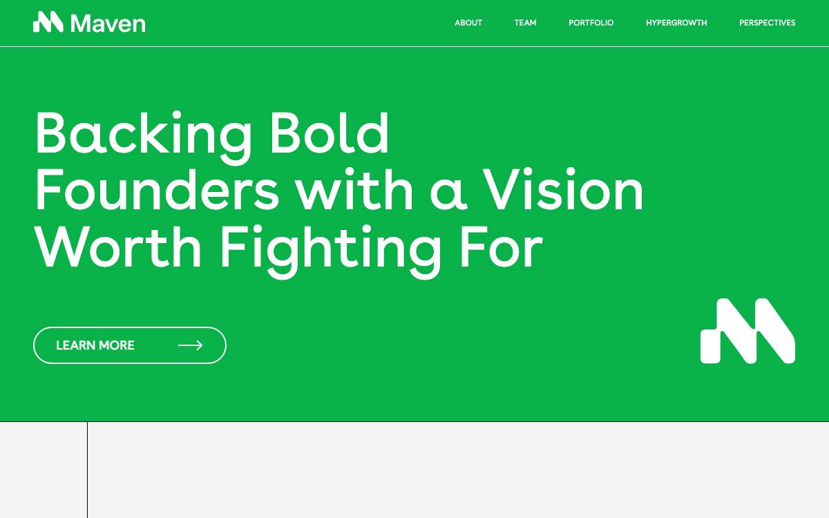 Maven Ventures website preview