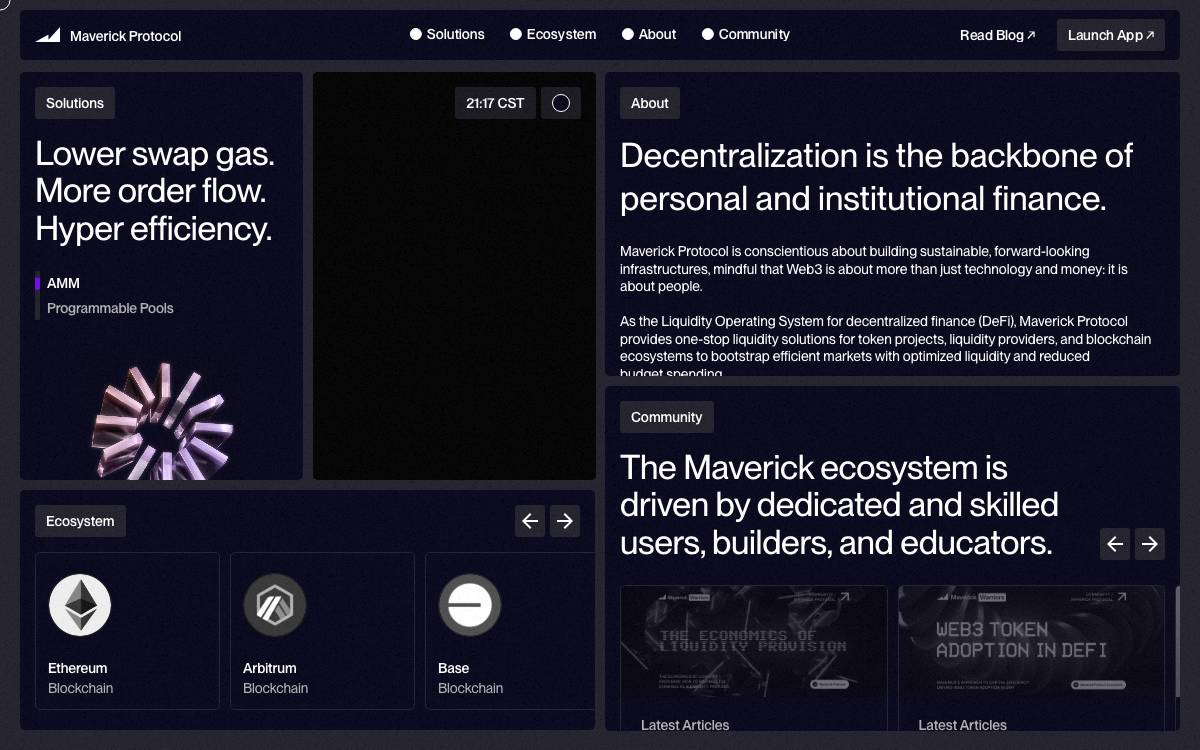 Maverick Protocol website preview