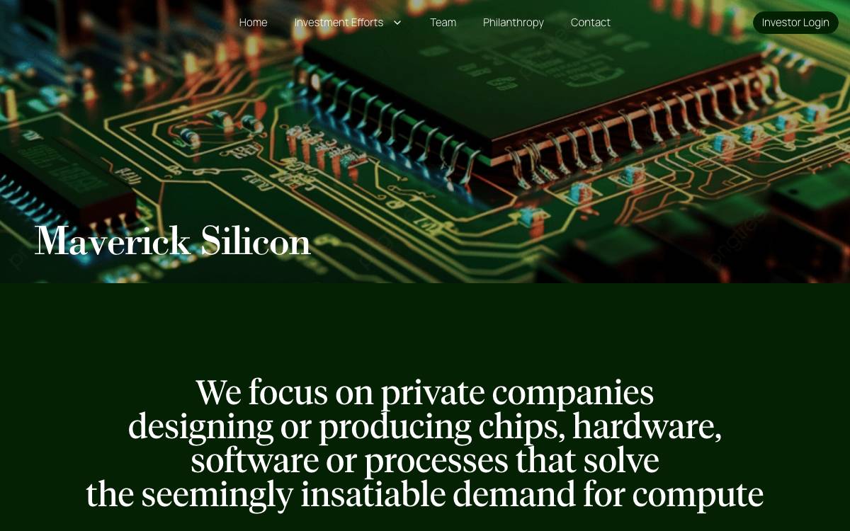 Maverick Silicon website preview