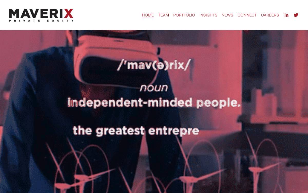 Maverix Private Equity website preview