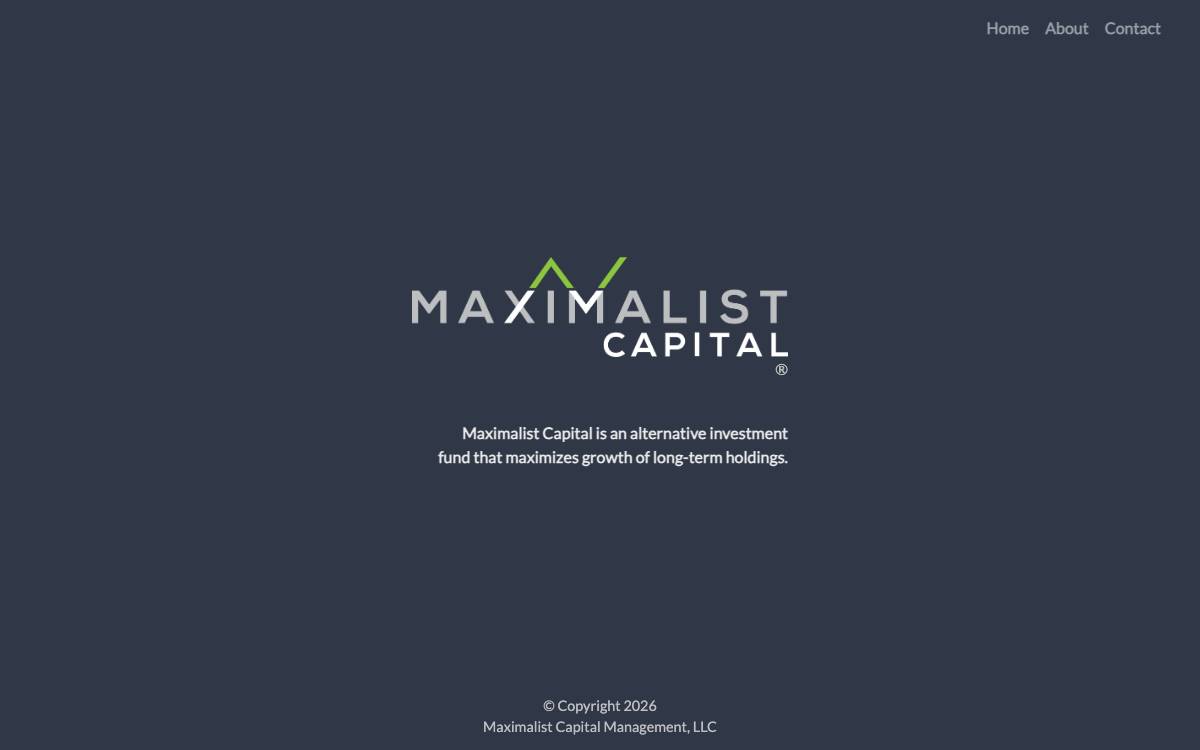 Maximalist Capital website preview
