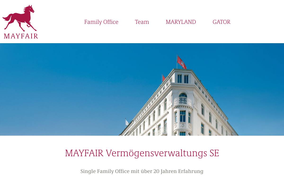 Mayfair Vermögensverwaltungs SE website preview