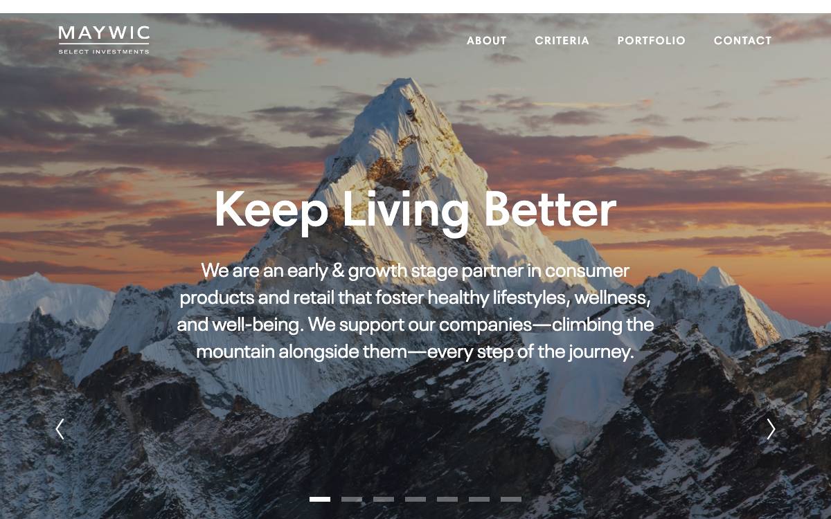 Maywic Select Investments website preview