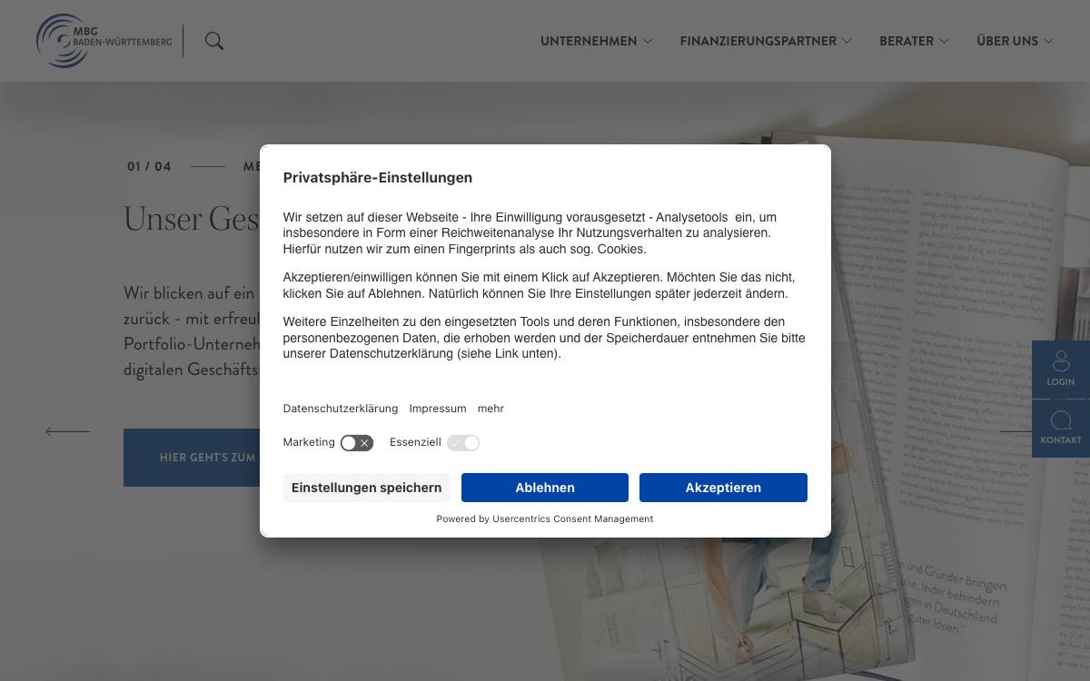 MBG Baden Wuerttemberg website preview