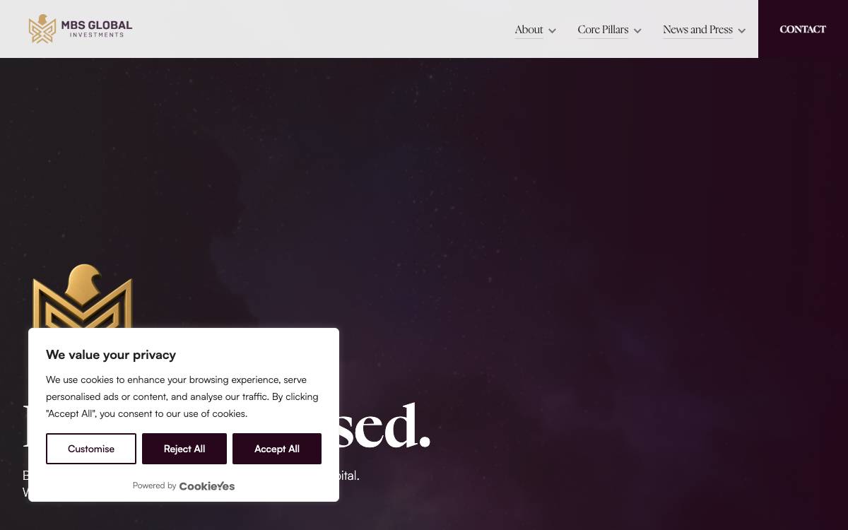 MBS Global Investments website preview
