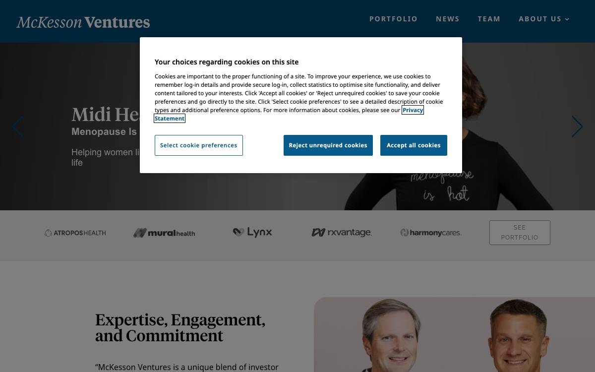 McKesson Ventures website preview