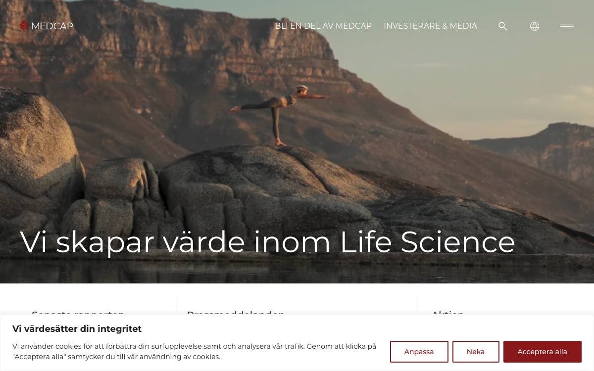 MedCap AB website preview