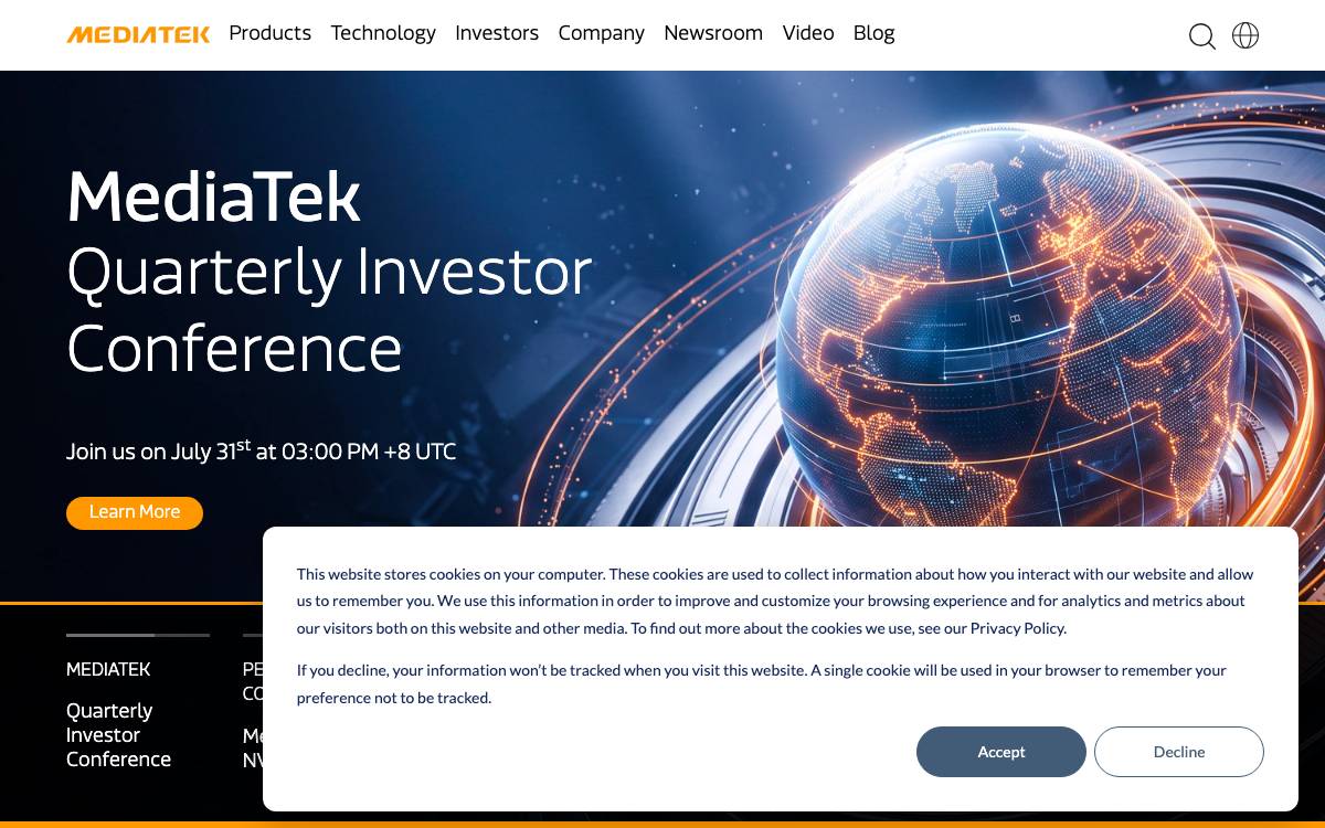 MediaTek website preview