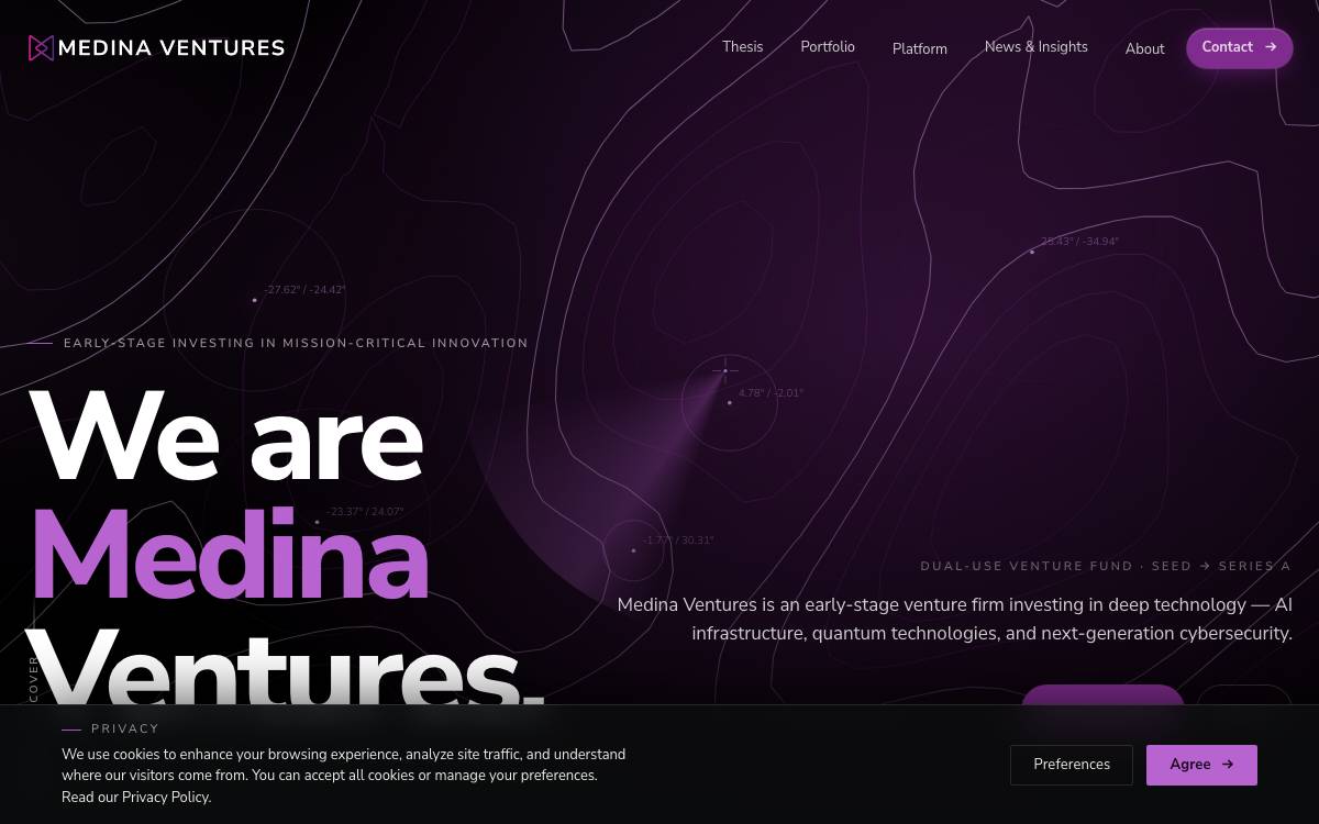 MEDINA VENTURES website preview