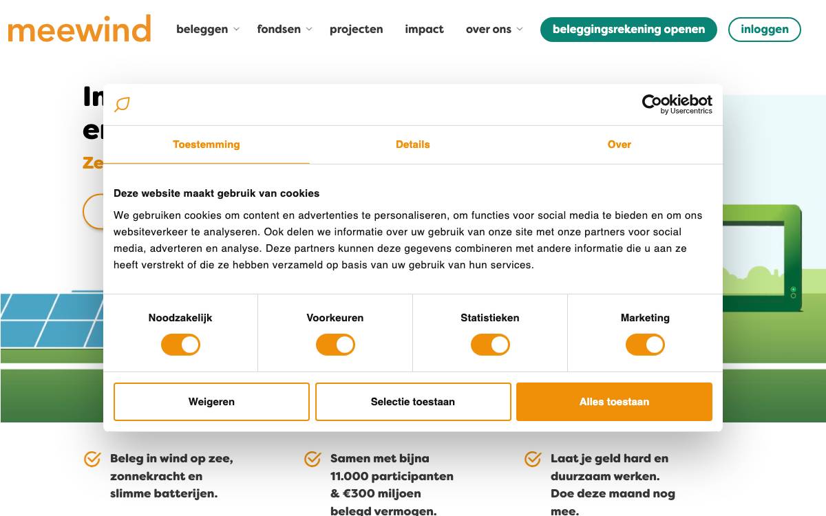 Meewind website preview