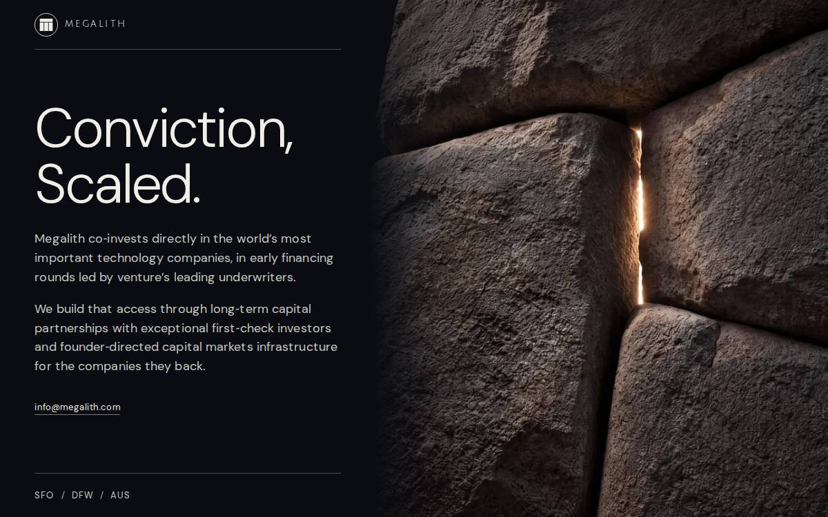 Megalith Ventures website preview