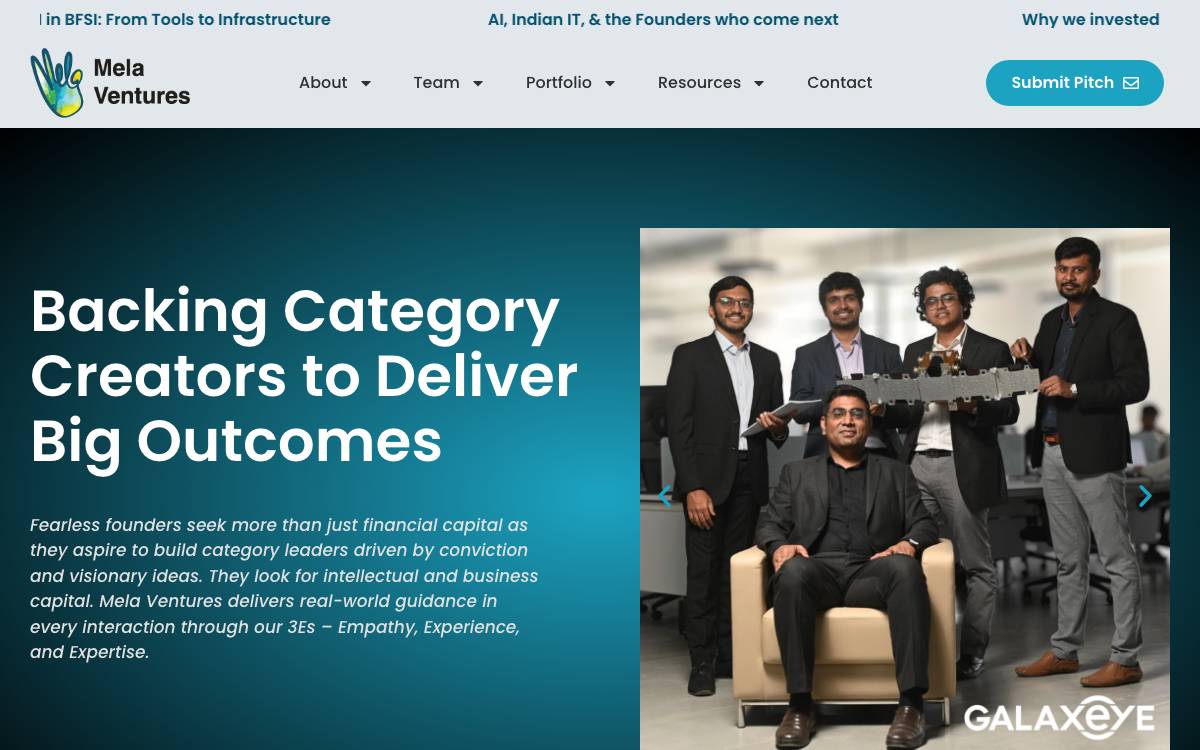Mela Ventures website preview