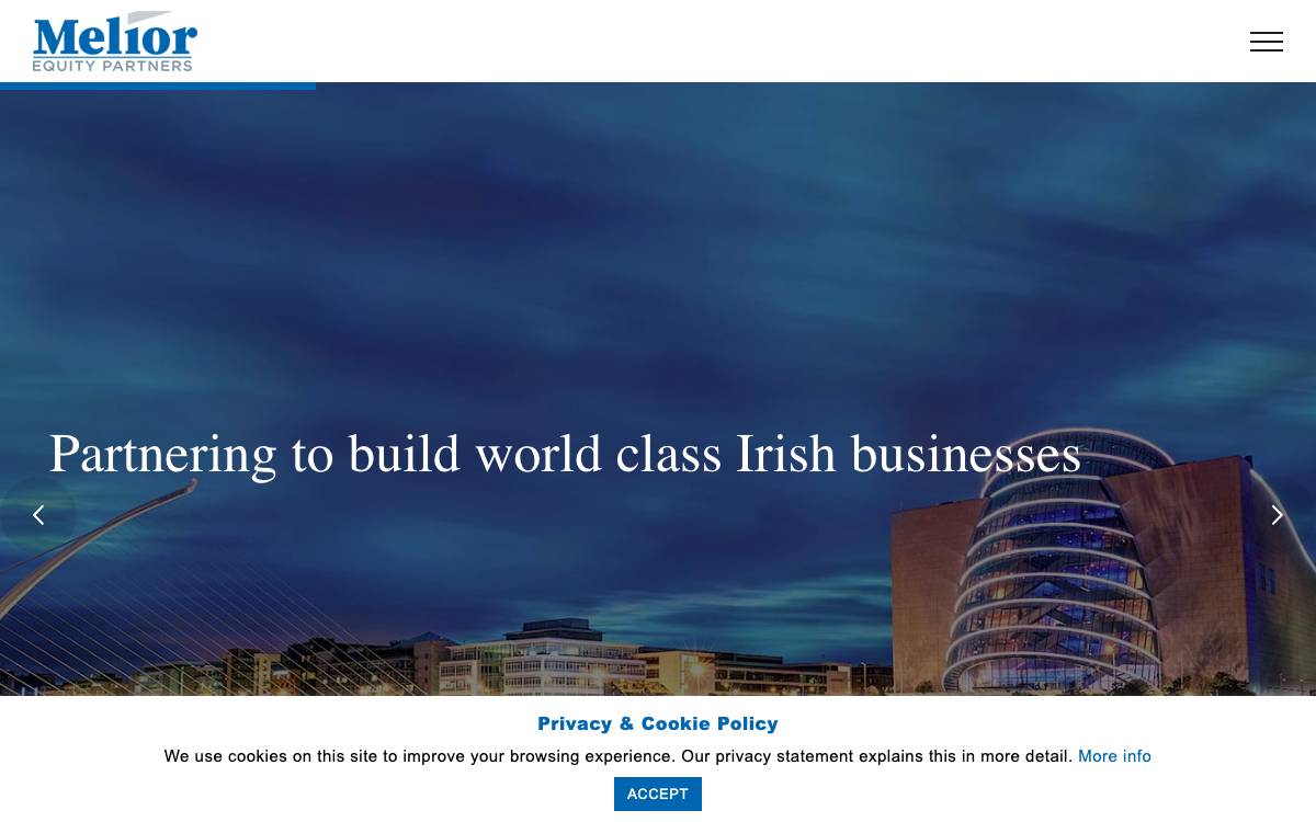 Melior Equity Partners website preview