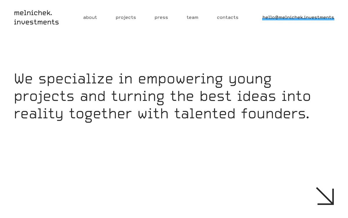 Melnichek Investments website preview