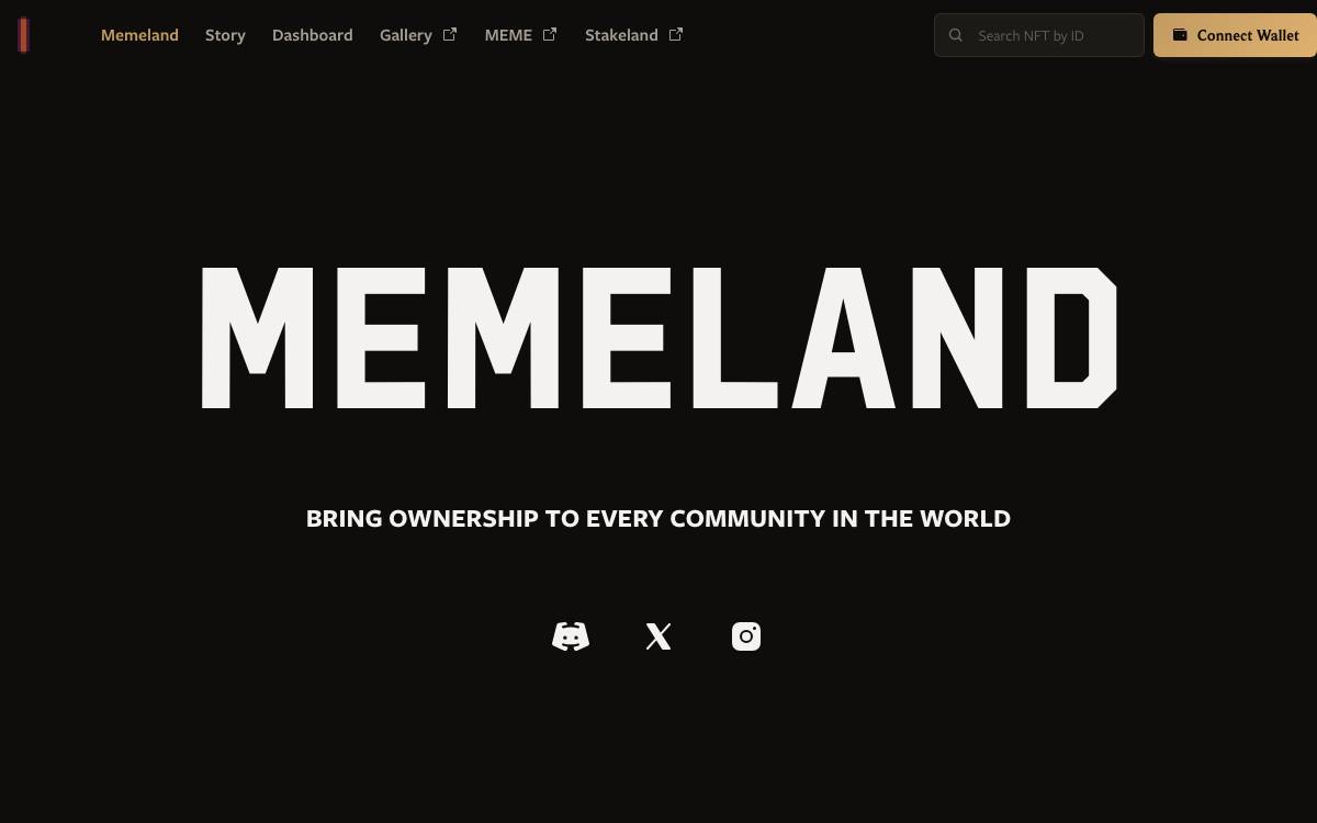 Memeland website preview