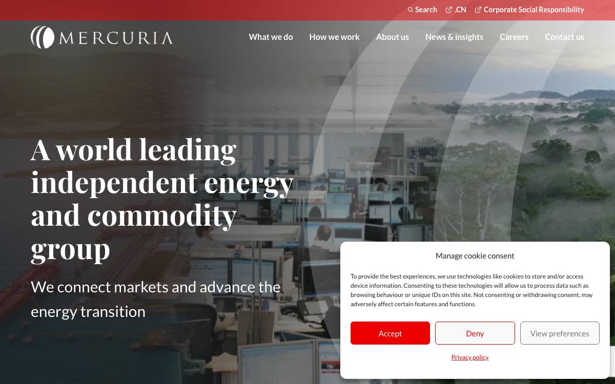 Mercuria website preview