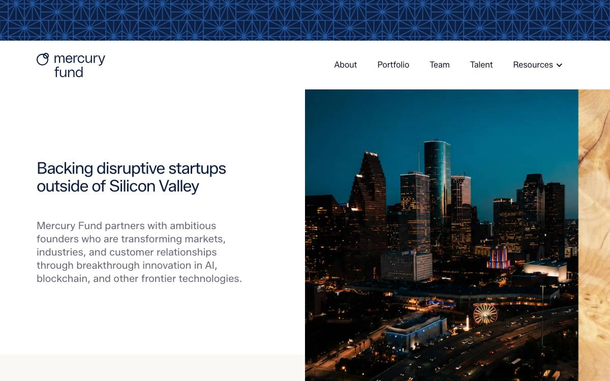 Mercury Fund website preview