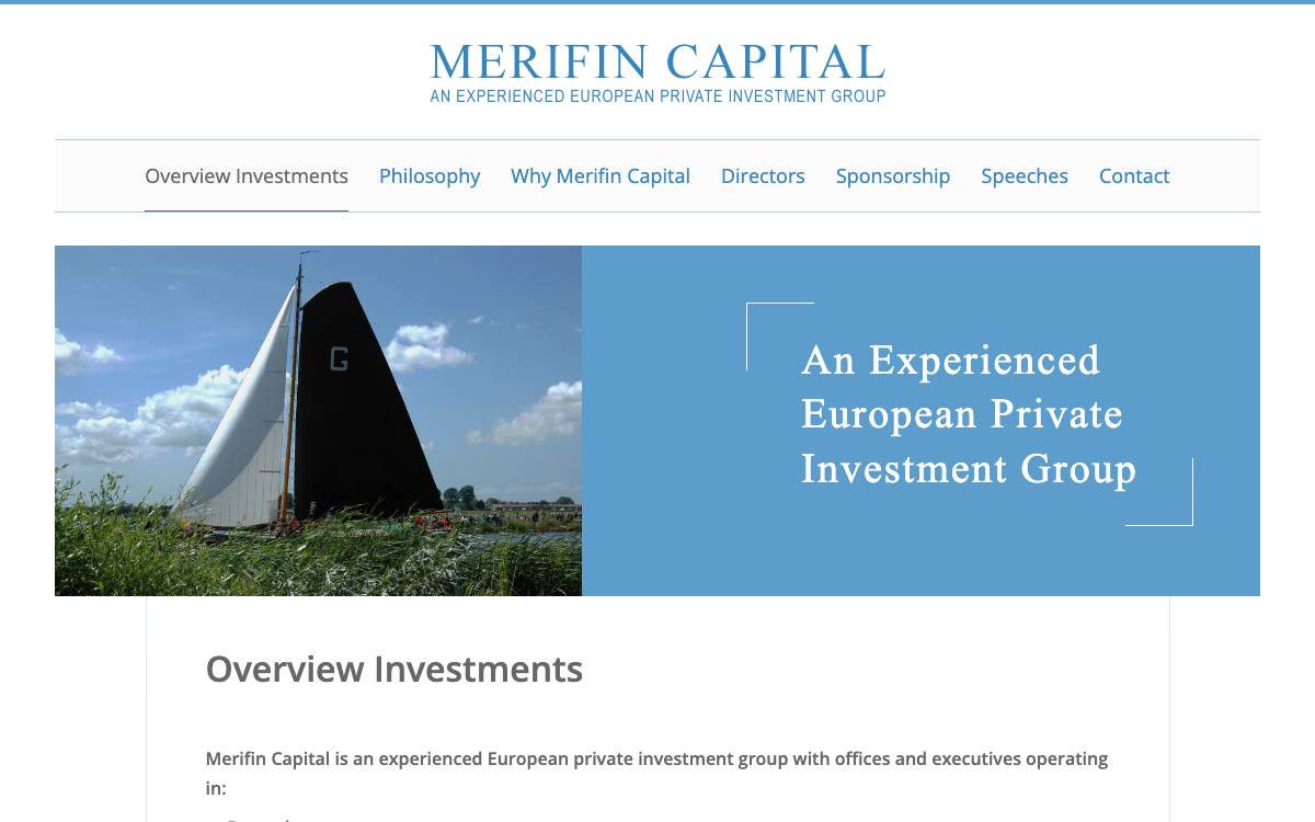 Merifin Capital website preview