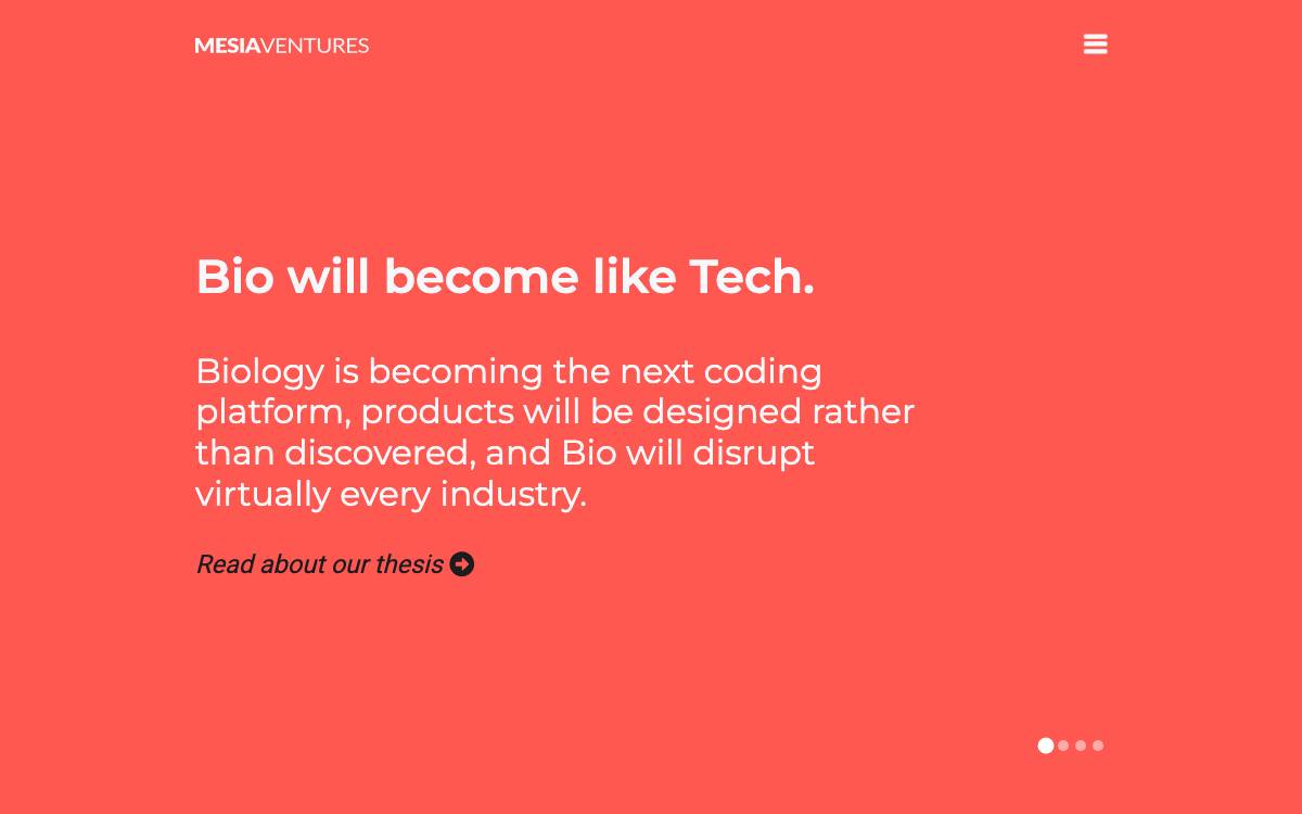 Mesia Ventures website preview
