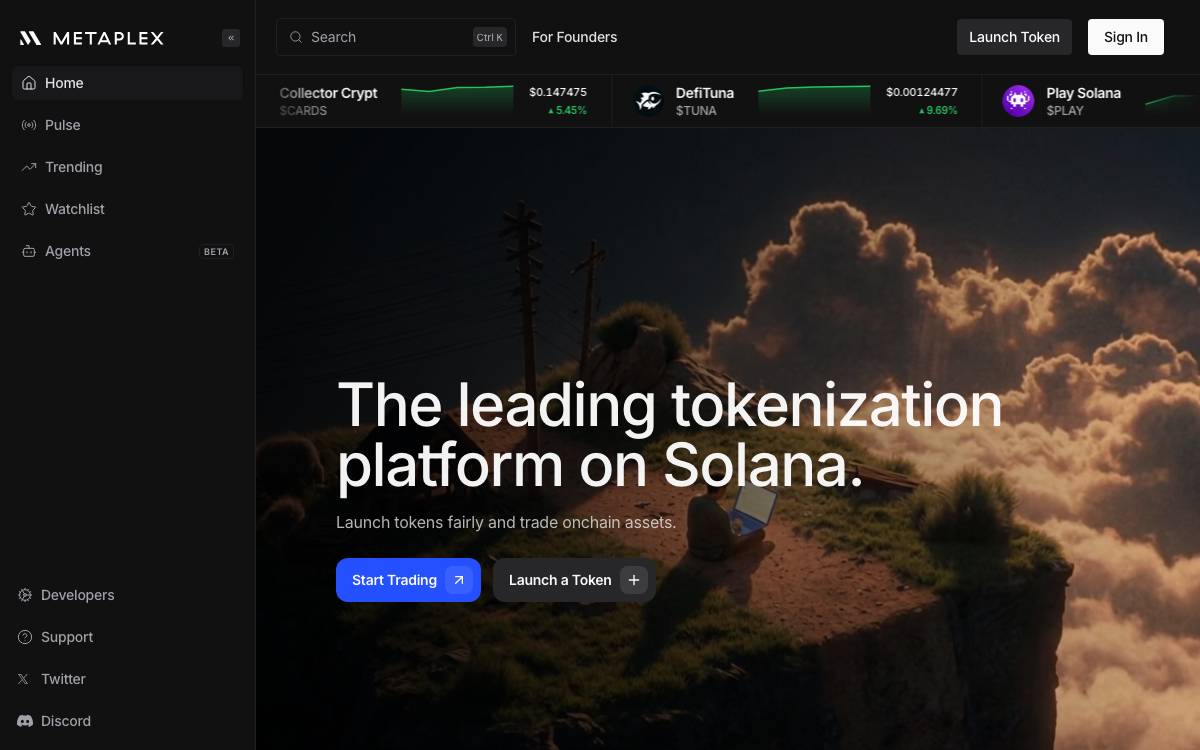 Metaplex website preview
